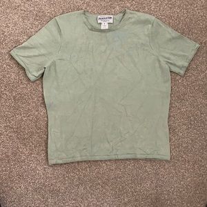 PENDLETON Silk Blend Army green Short Sleeve Top